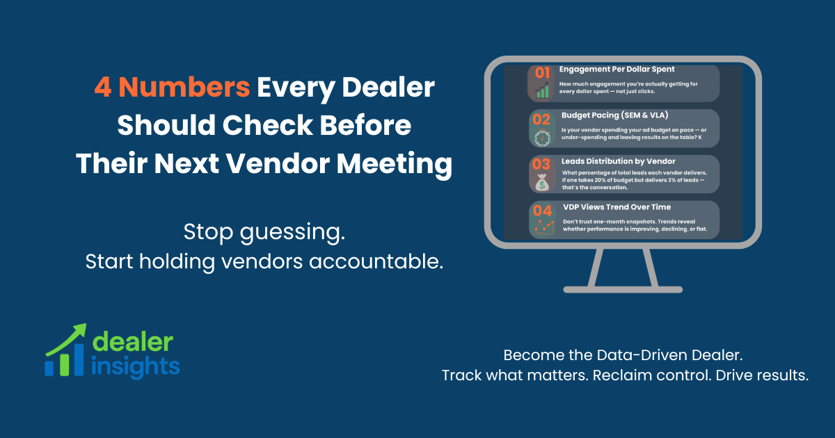 How to Hold Auto Marketing Vendors Accountable: 4 Data Points Every GM Needs